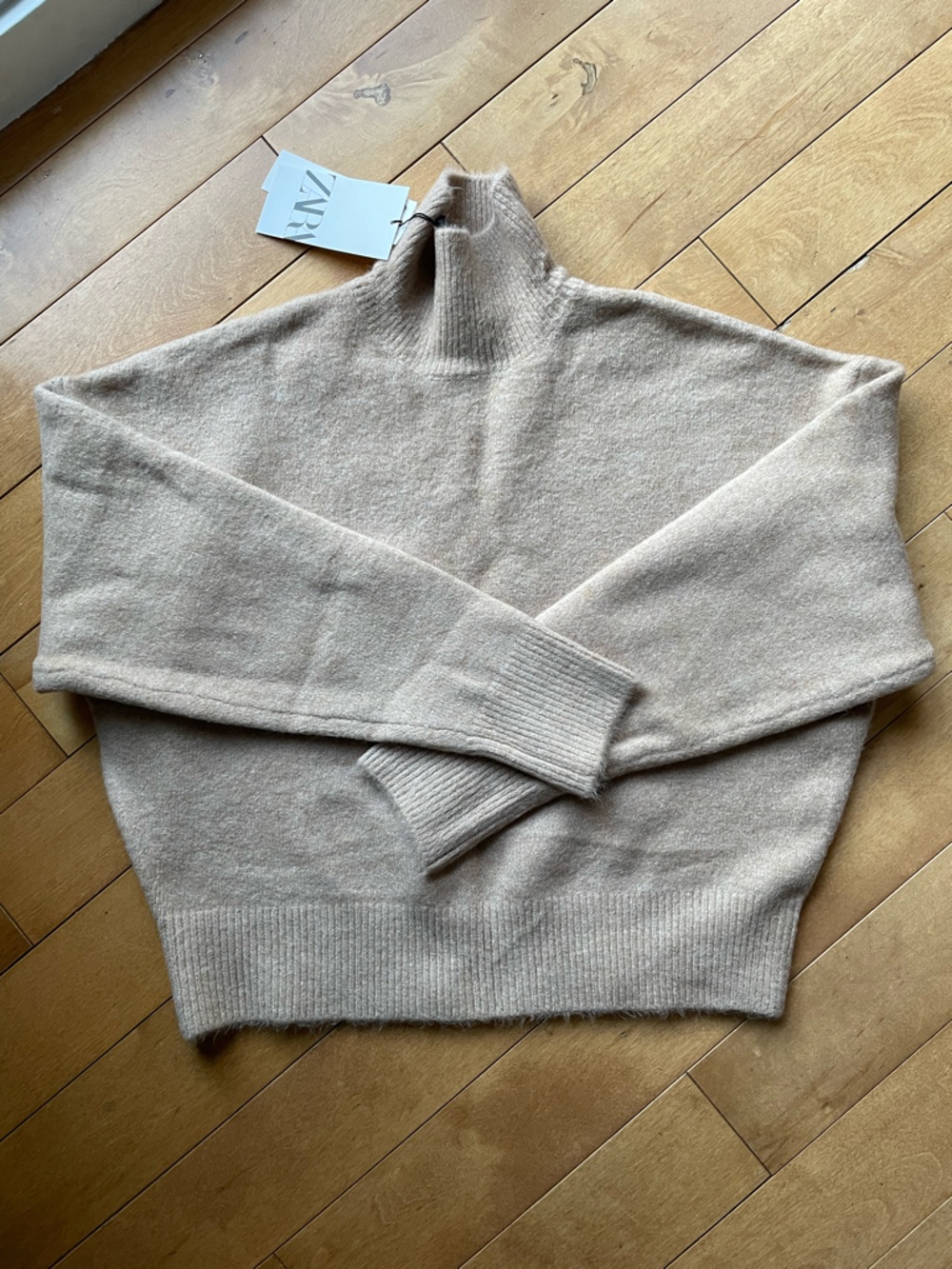 Zara Neutral Beige Turtleneck Sweater
